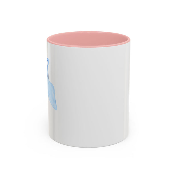 Blue Saturn Wrapped In A Blue Bow Accent Coffee Mug