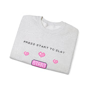 'Press Start to Slay' Unisex Crewneck Sweatshirt
