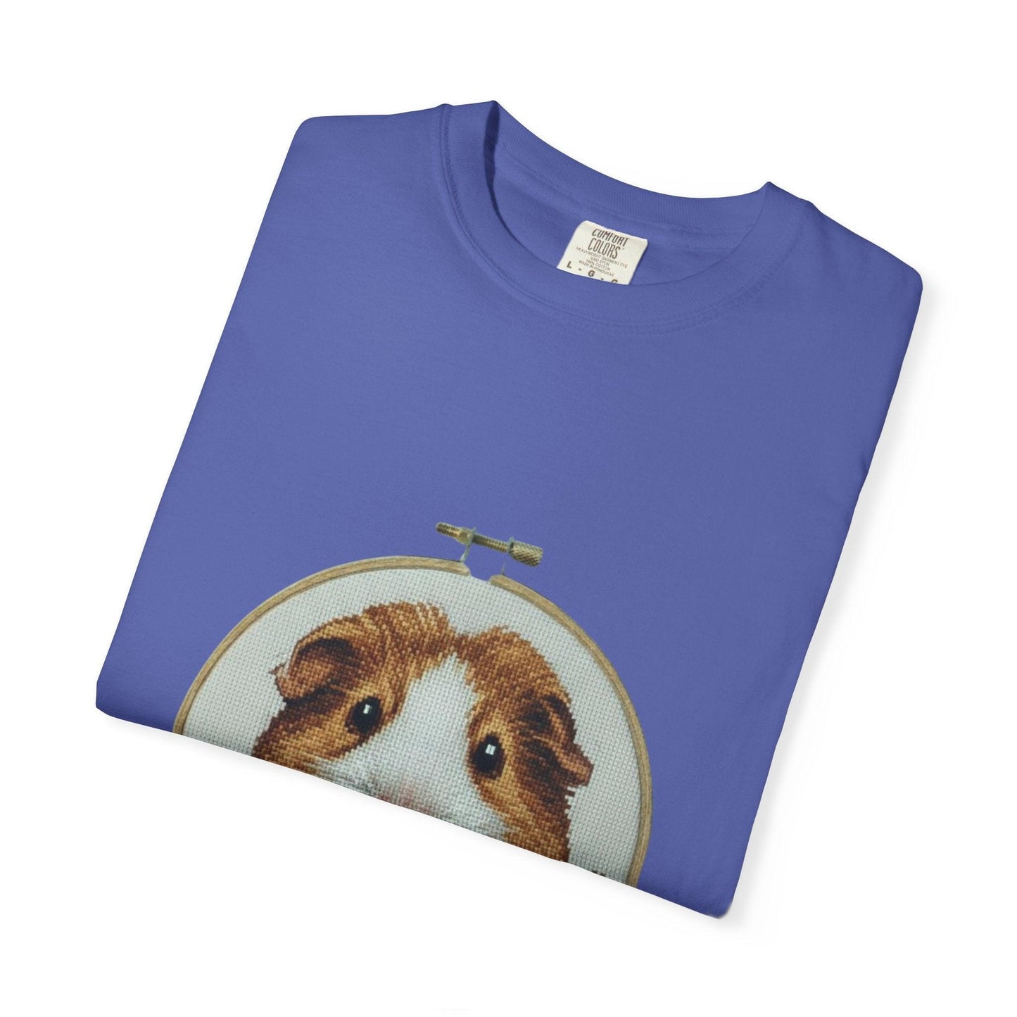 Guinea Pig Portrait T-shirt | Embroidery Hoop Style, Cute Pet Graphic