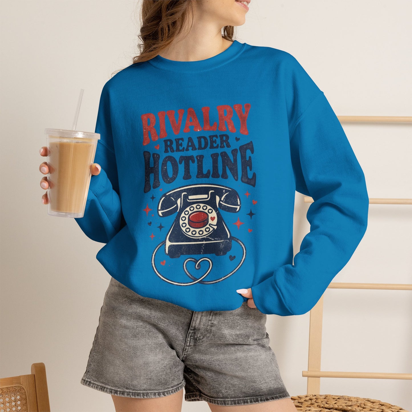 Rivalry Reader Hotline Sweatshirt, Hockey Romance Booktok Crewneck, Sports Romance Reader Pullover