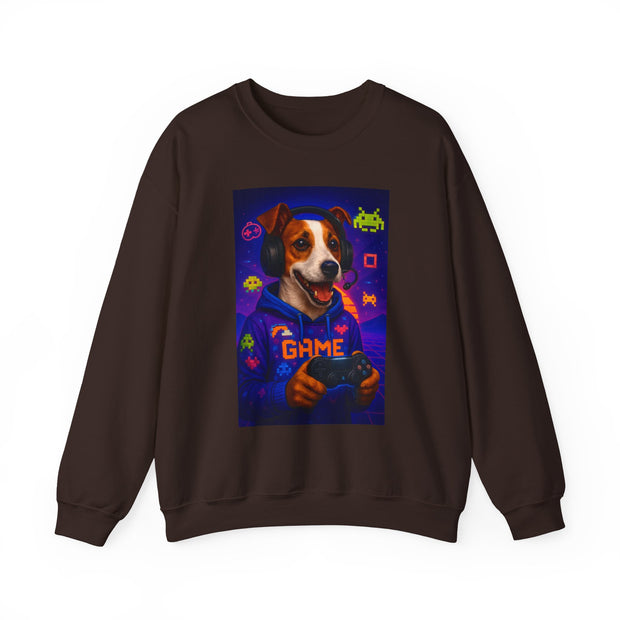 Gaming Jack Russell Controller sweatshirt | Retro Arcade Gamer Puppy Graphic