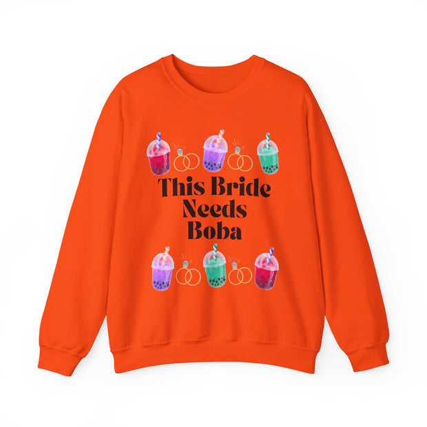 'This Bride Needs Boba' Unisex Crewneck Sweatshirt