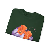 Purple Pumpkin Wrapped In A Bow Unisex Crewneck Sweatshirt