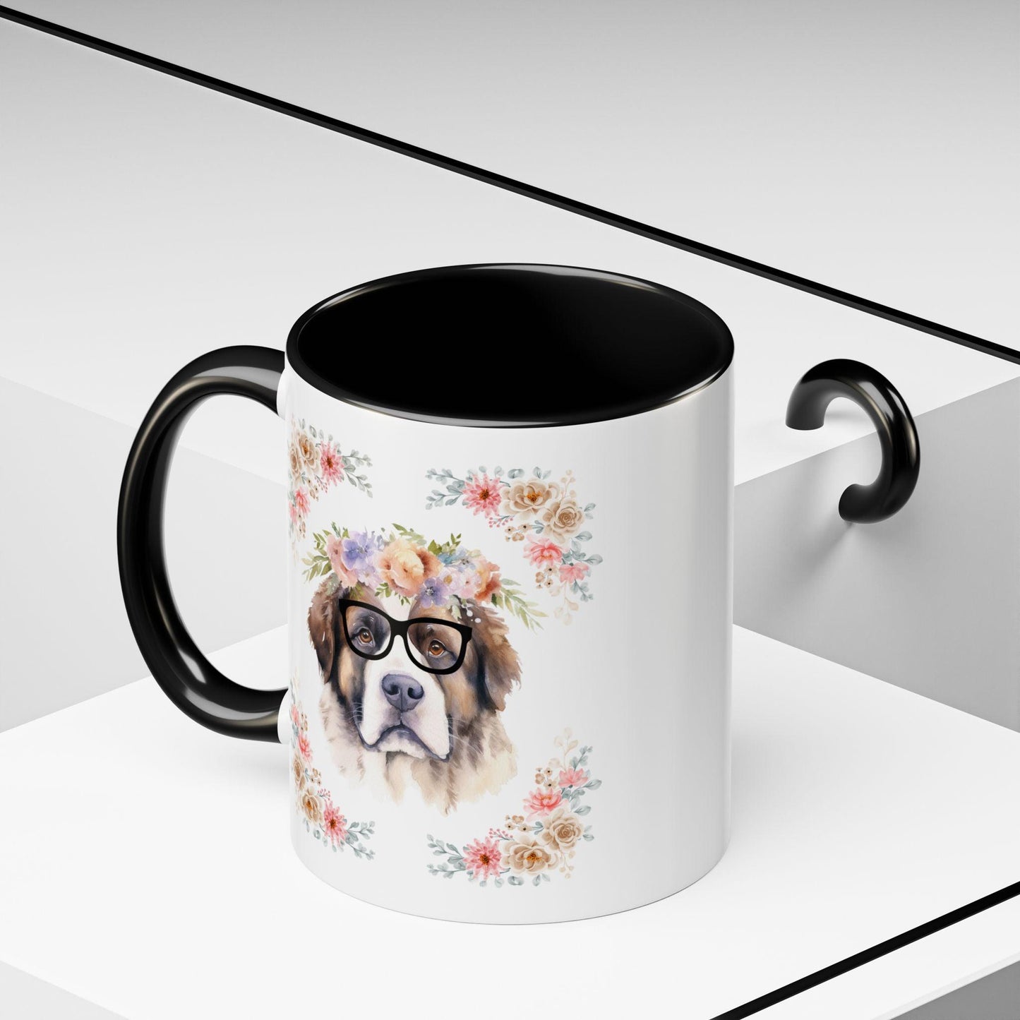 Geeky Goddess Saint Bernard Accent Coffee Mug