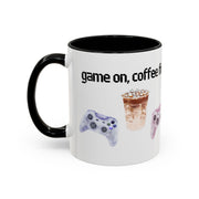 'Game On, Coffee First' Accent Coffee Mug