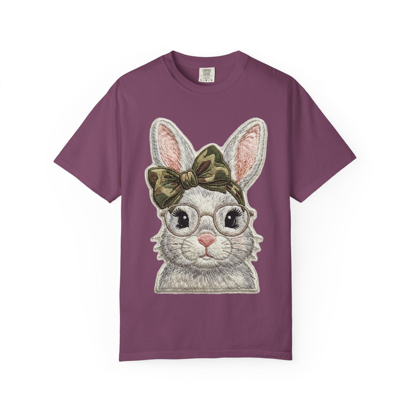 Hipster Bunny Illustration T-Shirt | Bunny with Glasses and Bow