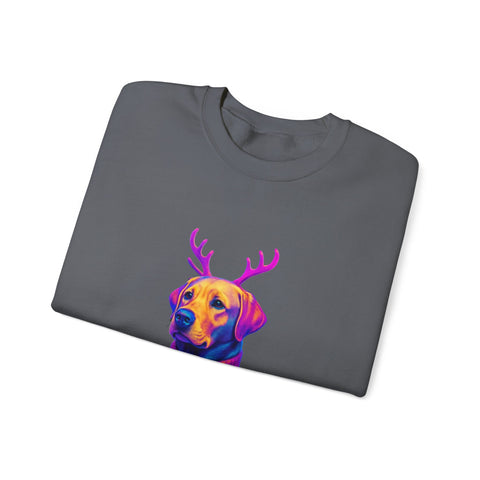 Neon Labrador Reindeer Sweater Sweatshirt | Colorful Dog Christmas Crewneck