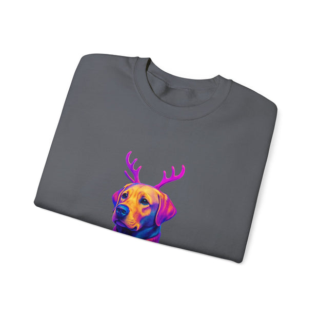 Neon Labrador Reindeer Sweater Sweatshirt | Colorful Dog Christmas Crewneck