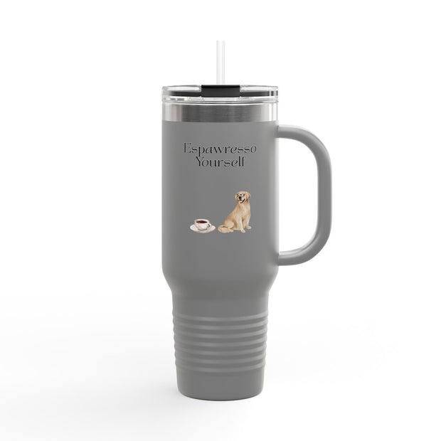 'Espawresso Yourself' Golden Retriever Insulated Travel Mug, 40oz