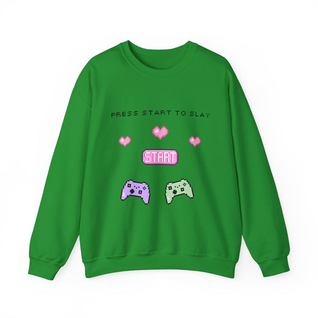 'Press Start to Slay' Unisex Crewneck Sweatshirt