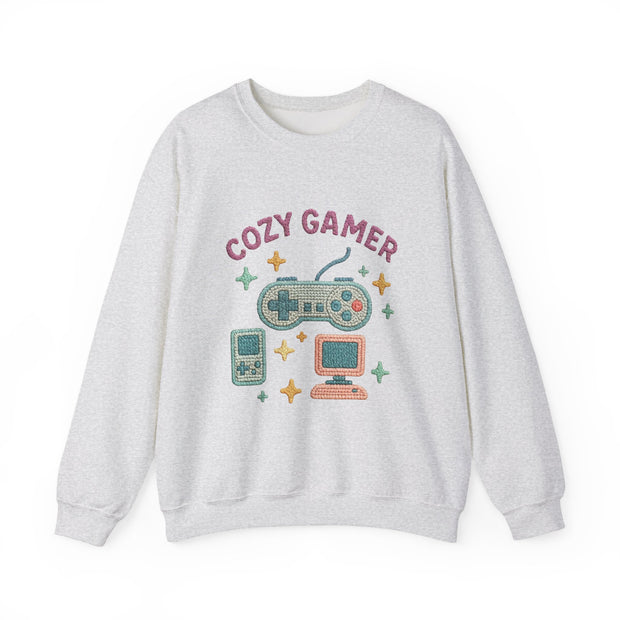 Cozy Gamer Sweatshirt, Unisex Crewneck, Gaming Gift, Comfortable Outfit, Video Game Apparel, Casual Style