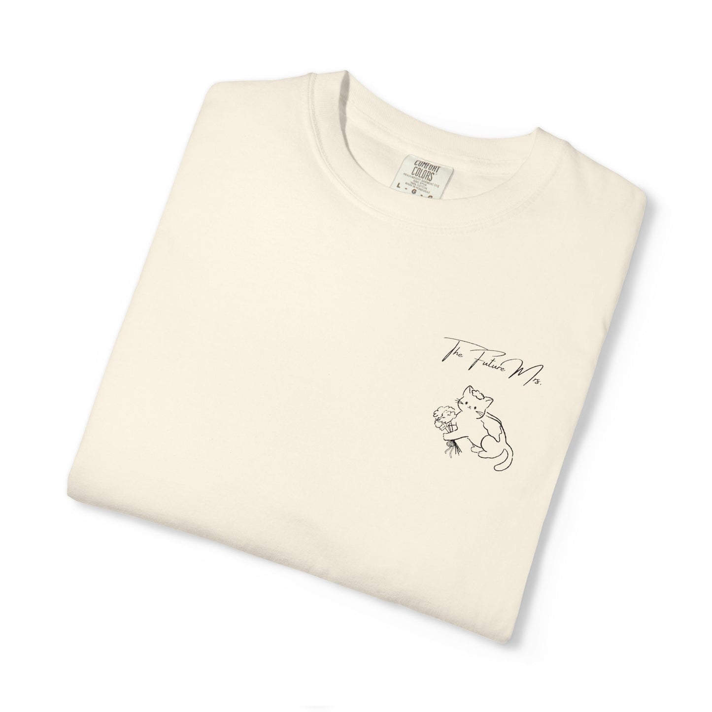 The Future Mrs Shirt, Cat Bride Embroidered Tee, Minimalist Bridal Shower Shirt, Coquette Wedding Tee, Future Wife Shirt