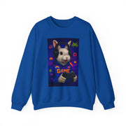 Gamer Bunny Crewneck Sweatshirt | Unisex Lightweight Sweater, Perfect for Gaming, Gifts for Gamers, Cute Animal Sweatshirt, Cozy Apparel