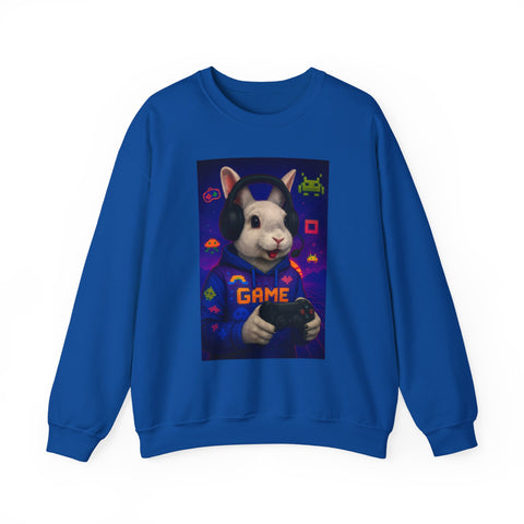 Gamer Bunny Crewneck Sweatshirt | Unisex Lightweight Sweater, Perfect for Gaming, Gifts for Gamers, Cute Animal Sweatshirt, Cozy Apparel