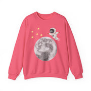 Astronaut Flying To The Moon Unisex Crewneck Sweatshirt