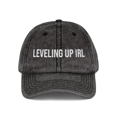 'Leveling Up In IRL' Vintage Embroidered Cap