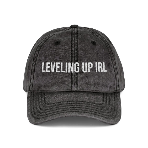 'Leveling Up In IRL' Vintage Embroidered Cap