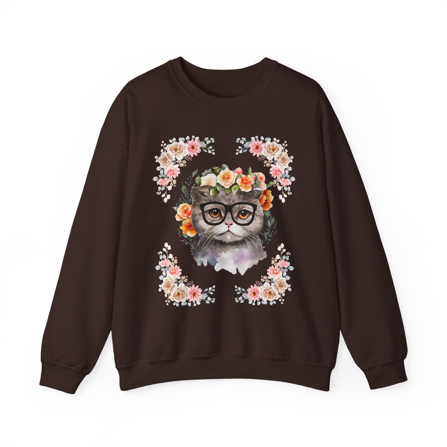 Geek Goddess Gray Cat Unisex Crewneck Sweatshirt