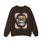 Geek Goddess Gray Cat Unisex Crewneck Sweatshirt