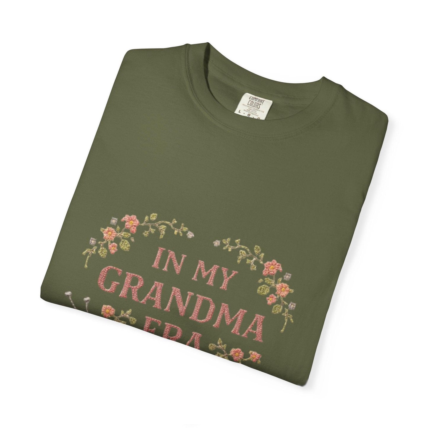 In My Grandma Era knitting balls glasses T-shirt | vintage floral knit design