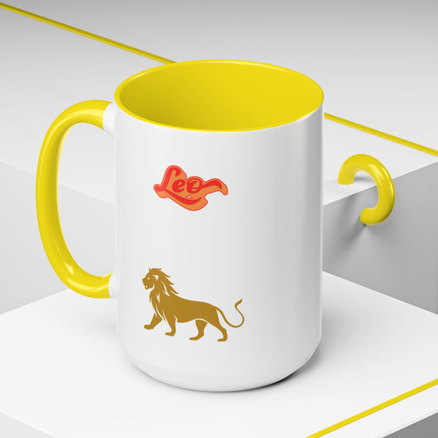 'Leo' Zodiac Accent Coffee Mug