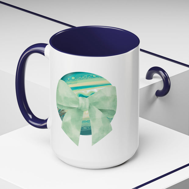 Green Planet Wrapped In A Bow Accent Coffee Mug