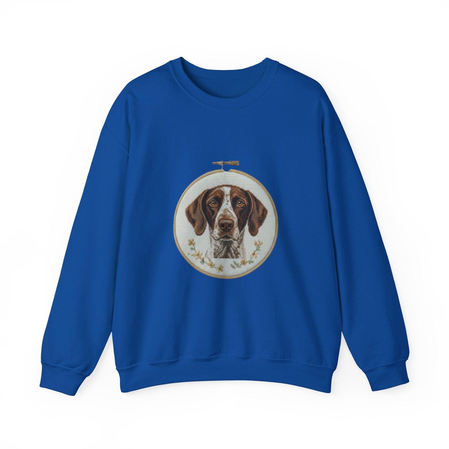 German Pointer Portrait sweatshirt | Dog Head Embroidery Hoop Design