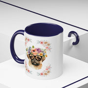 Geeky Goddess Pug Accent Coffee Mug