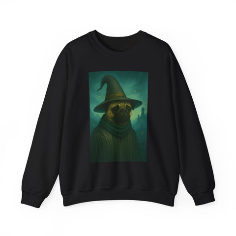 Wizard Pug Sweatshirt, Cozy Unisex Sweatshirt, Funny Pet Lover Gift, Halloween Apparel, Casual Trendy Crewneck