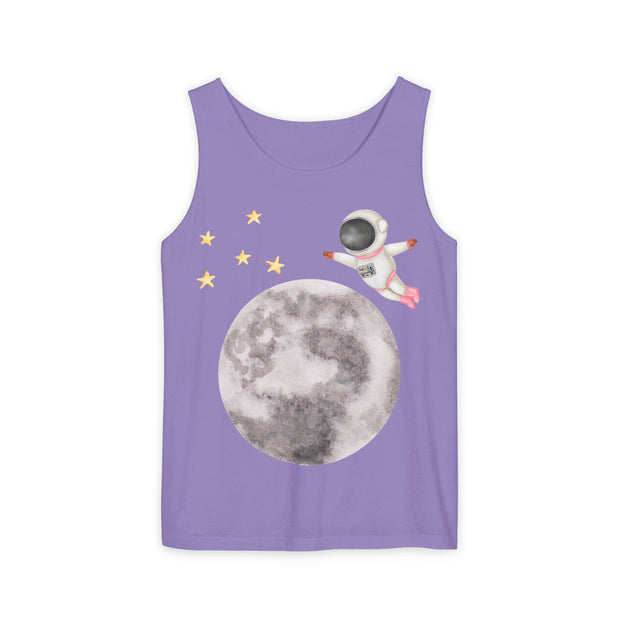 Astronaut Flying To The Moon Unisex Tank Top