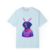 Neon Reindeer German Shorthaired Pointer T-Shirt | Festive Sweater Pup Holiday Tee