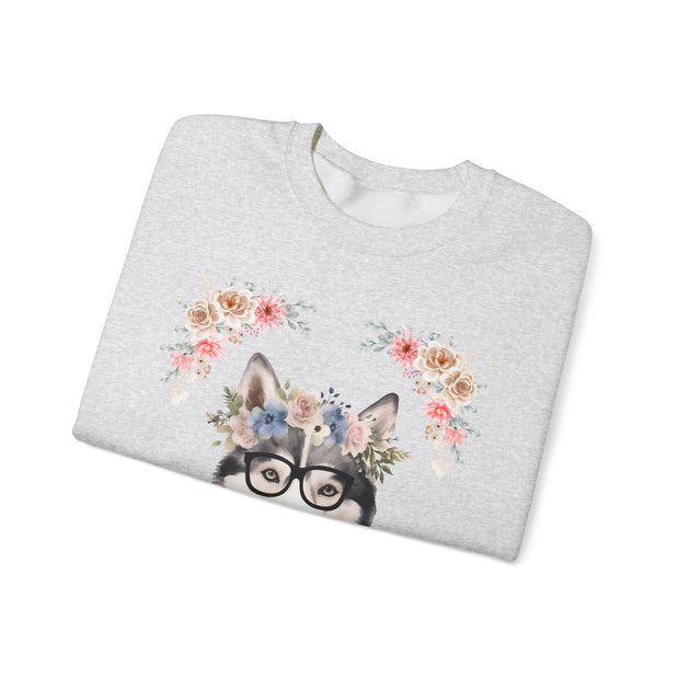 Geeky Goddess Siberian Husky Unisex Crewneck Sweatshirt