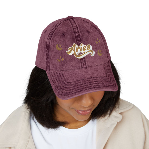 'Aries' Vintage Embroidered Cap