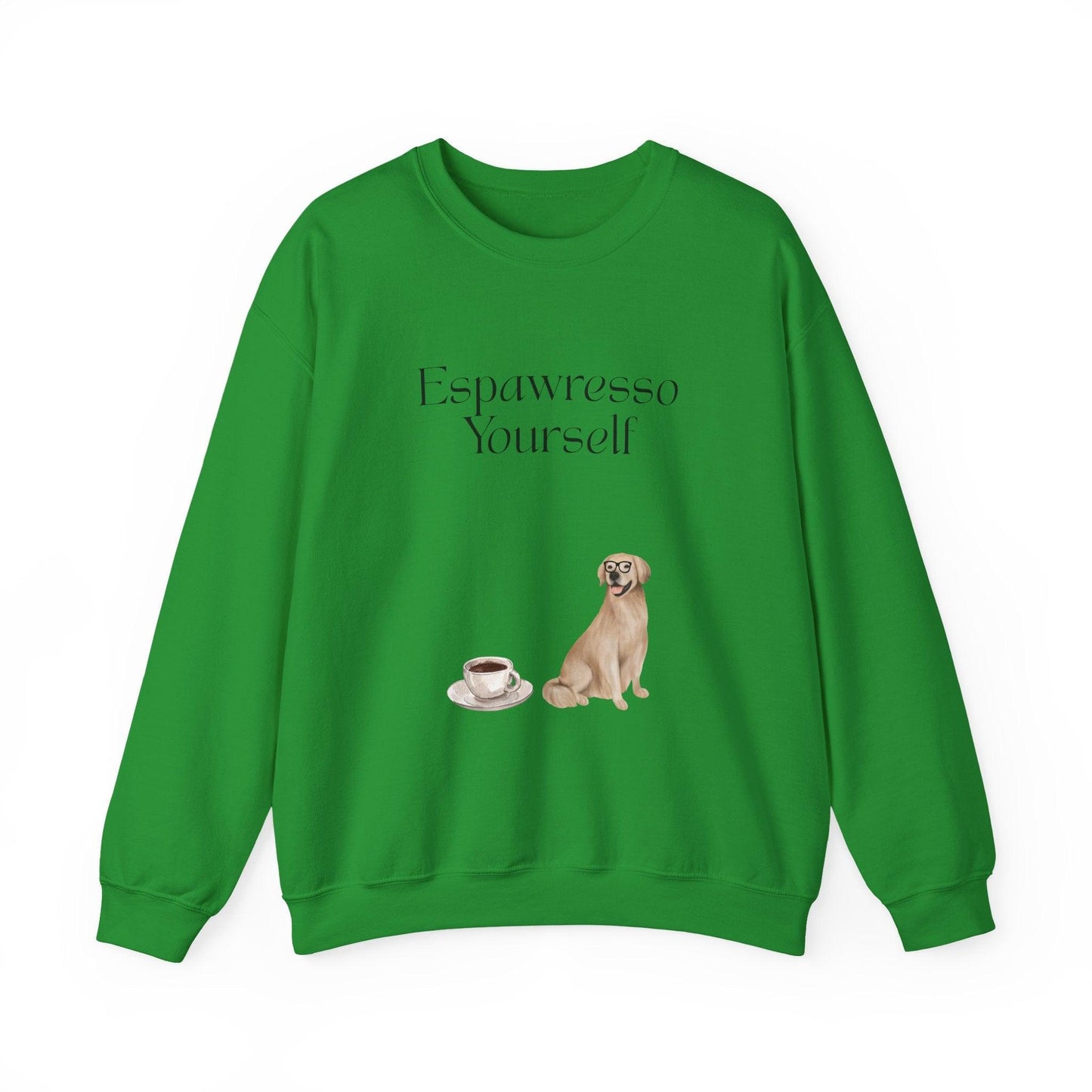 'Espawresso Yourself' Golden Retriever Unisex Crewneck Sweatshirt