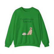 'Espawresso Yourself' Golden Retriever Unisex Crewneck Sweatshirt