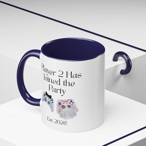 'Player 2 Has Joined The Party' 'Est. 2026' Accent Coffee Mug