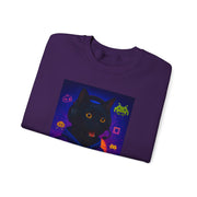 Cozy Gamer Cat Sweatshirt - Unisex Heavy Blend™ Crewneck, Perfect for Gaming Nights, Halloween, Cat Lovers, Gift Ideas, Comfortable Wear