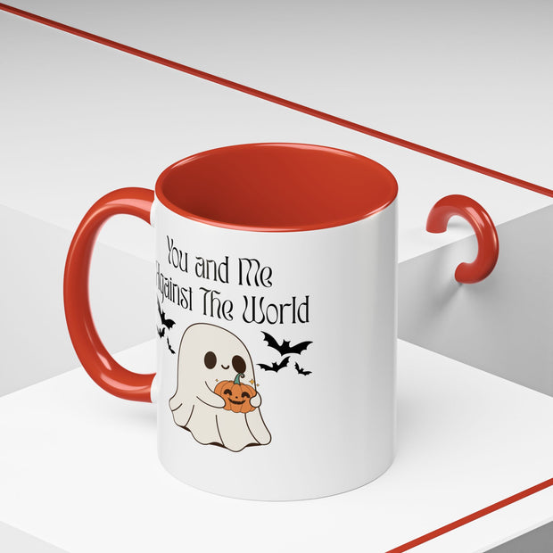'You and Me Against The World' Accent Coffee Mug