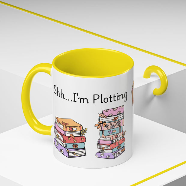 'Shhh...I'm Plotting' Accent Coffee Mug