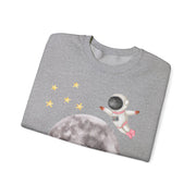 Astronaut Flying To The Moon Unisex Crewneck Sweatshirt