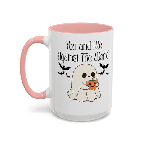 'You and Me Against The World' Accent Coffee Mug