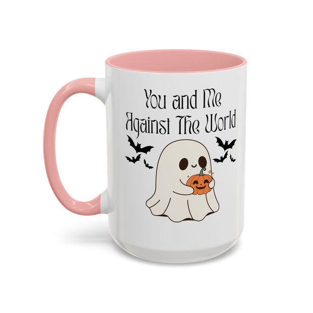 'You and Me Against The World' Accent Coffee Mug