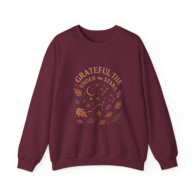 Grateful Under the Stars Sweatshirt - Cozy Unisex Crewneck, Perfect for Fall, Thanksgiving, Gift for Friends, Family