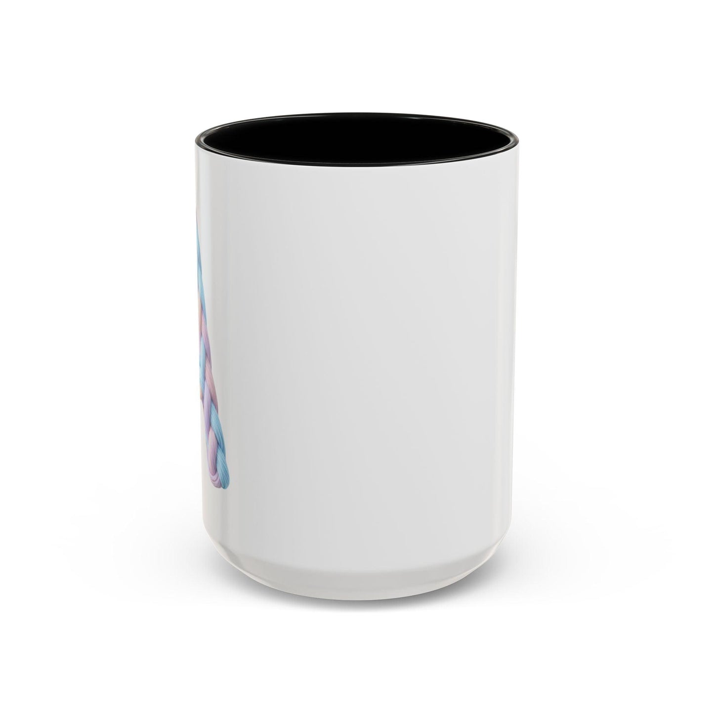 Minimalist Embroidery Typography Accent Coffee Mug | Pastel Thread Design