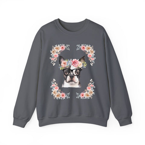 Geeky Goddess French Bulldog Unisex Crewneck Sweatshirt