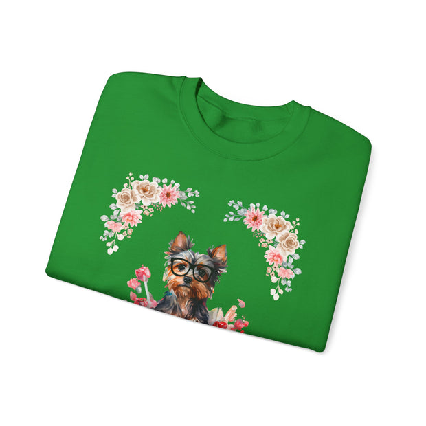 Geeky Goddess Yorkie Unisex Crewneck Sweatshirt