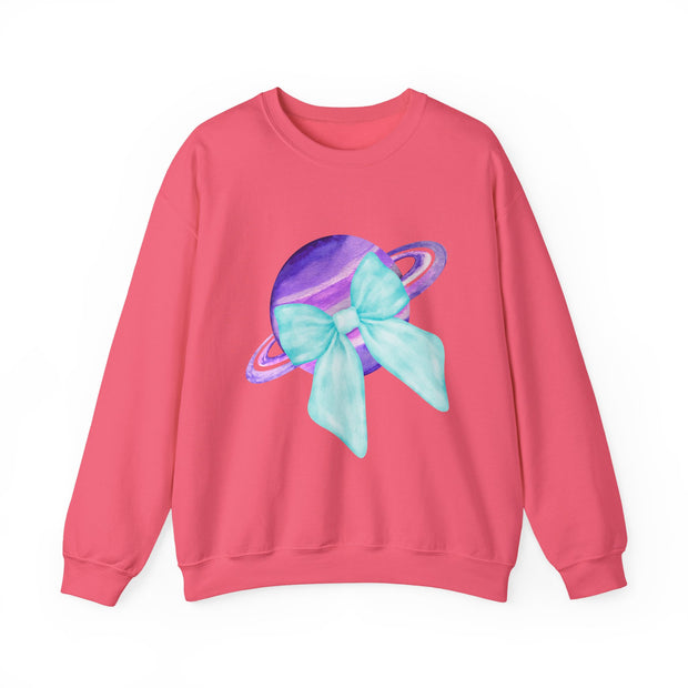 Purple Saturn Wrapped In A Bow Sweatshirt