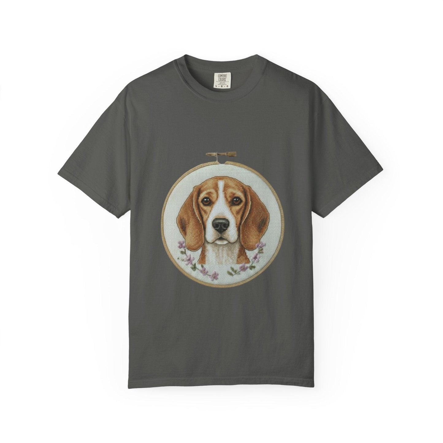 Beagle Portrait Embroidery Hoop T-shirt | Dog Art Tee
