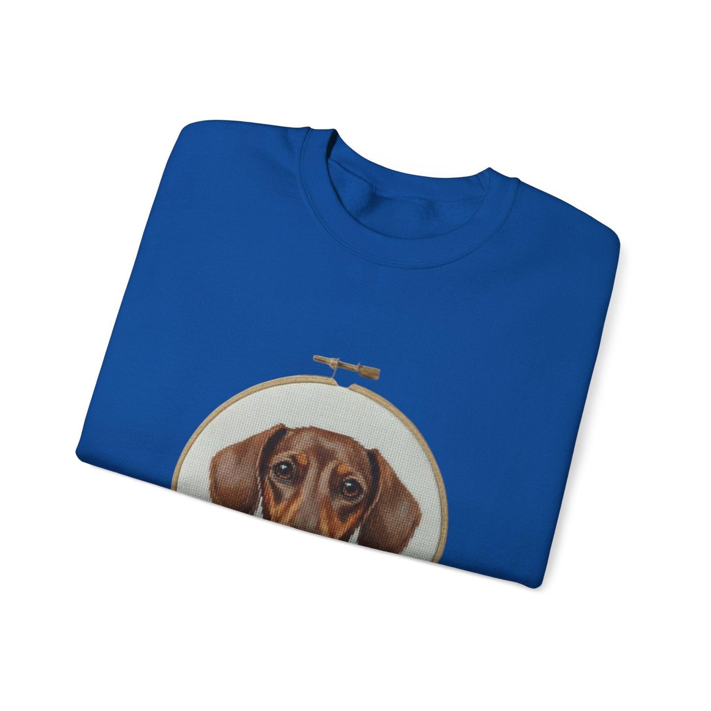 Dachshund Portrait Sweatshirt | Embroidery Hoop Dog Art, Cute Wiener Dog
