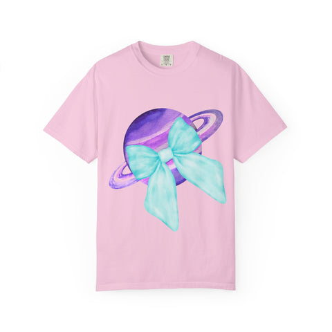 Purple Saturn Wrapped In Bow Unisex T-Shirt